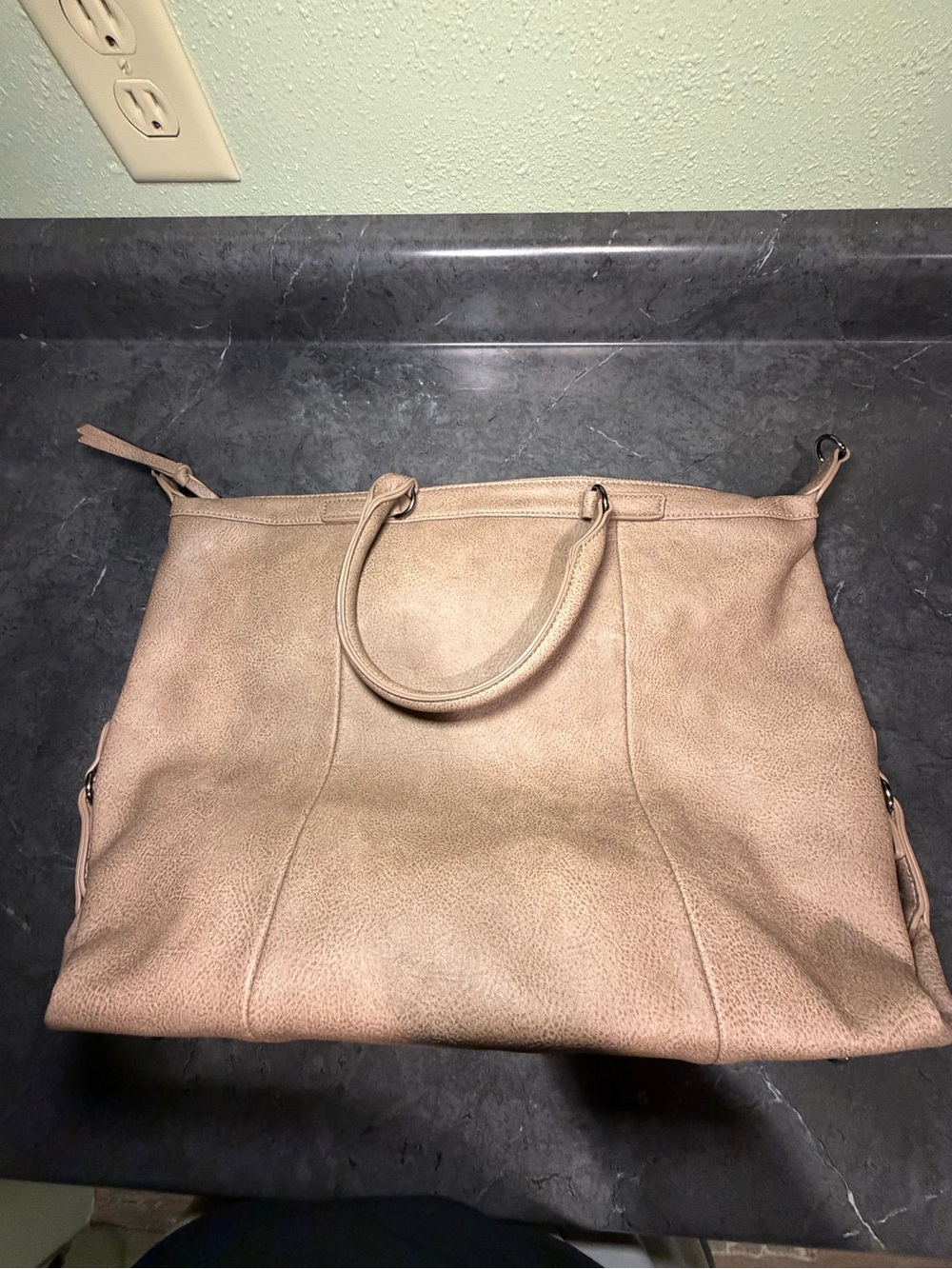 Jen & Co Vegan Leather Handbag tan Shoulder Bag Purse Tote